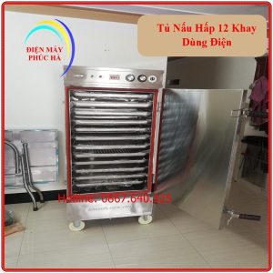 Tủ hấp giò chả xúc xích 12 khay dùng điện